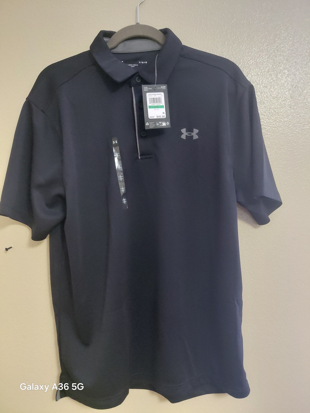 Under Armour Men's Black Performance Polo with Logo